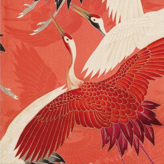 Decoupage Napkins 6.5" - Red Cranes