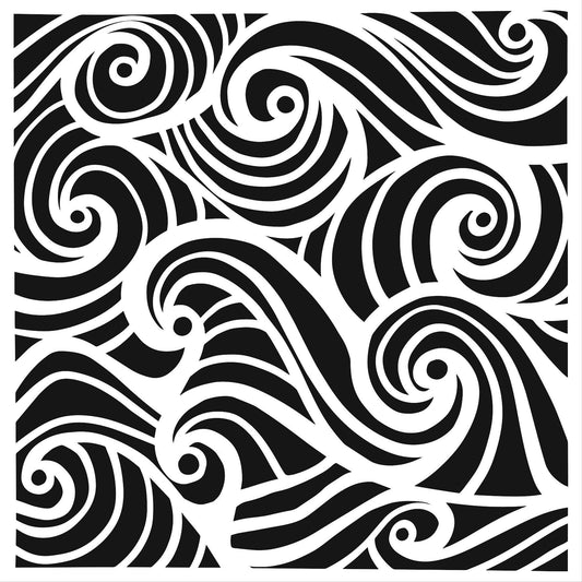 TCW 6" Stencil - Swirling Waves