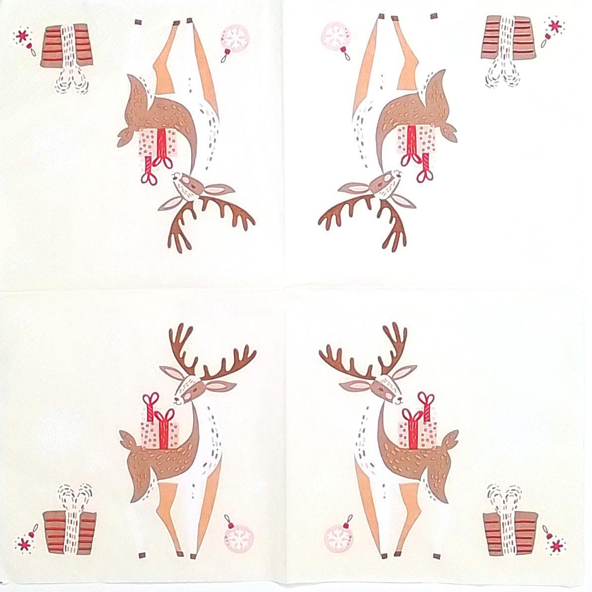 Decoupage Napkins 6.5" - Xmas deer