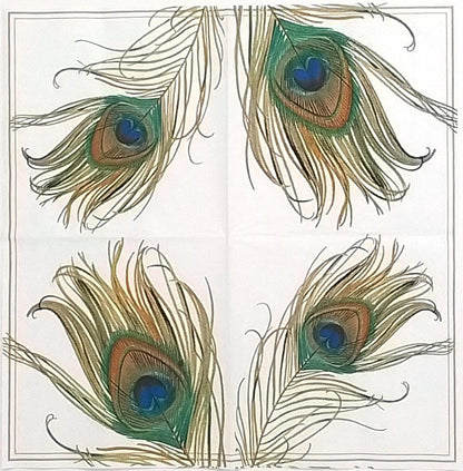 Decoupage Napkins 5"- Peacock Feather