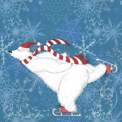 Decoupage Napkins 6.5" - Polar Bear Skate