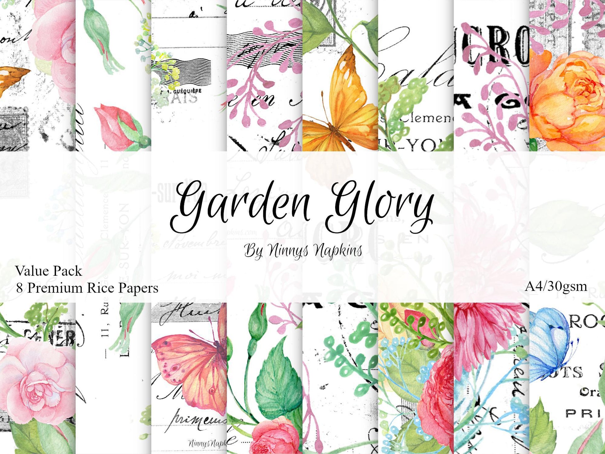 Rice Paper for Decoupage - Ninnys Napkins - Garden Glory Premium Collection