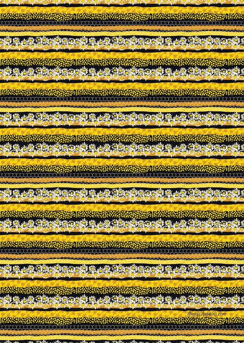 Ninny's Rice Paper A4 - Bee Stripes