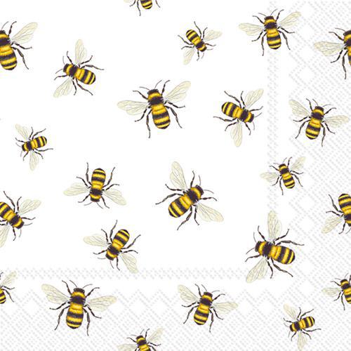 Decoupage Napkins 5"- Save The Bees White