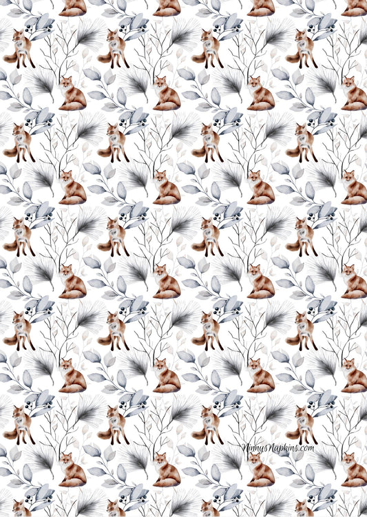 Ninny's Rice Paper A3 - Winter Foxes