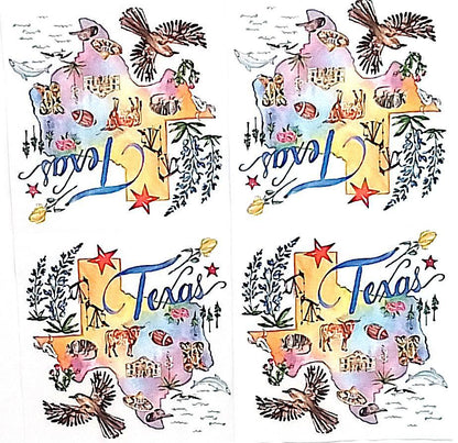Decoupage Napkins 5"- TX State Collection