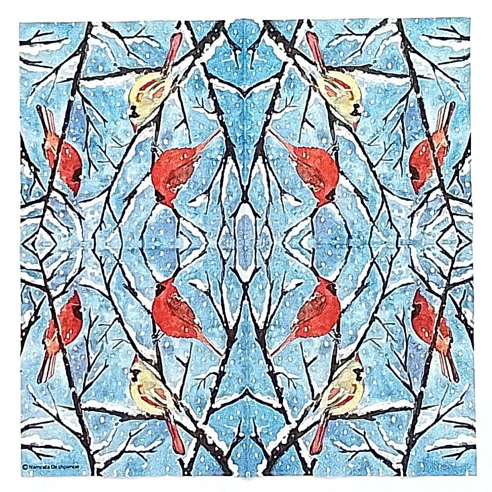Decoupage Napkins 5" (2pcs)- Winter Birds