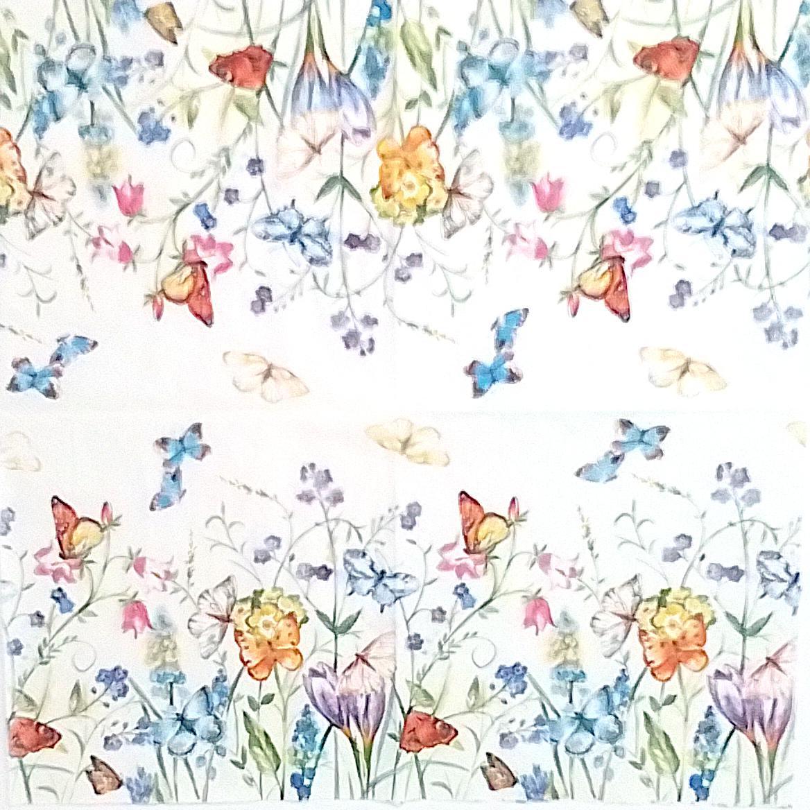 Decoupage Napkins 6.5"- Butterflies and Blossoms