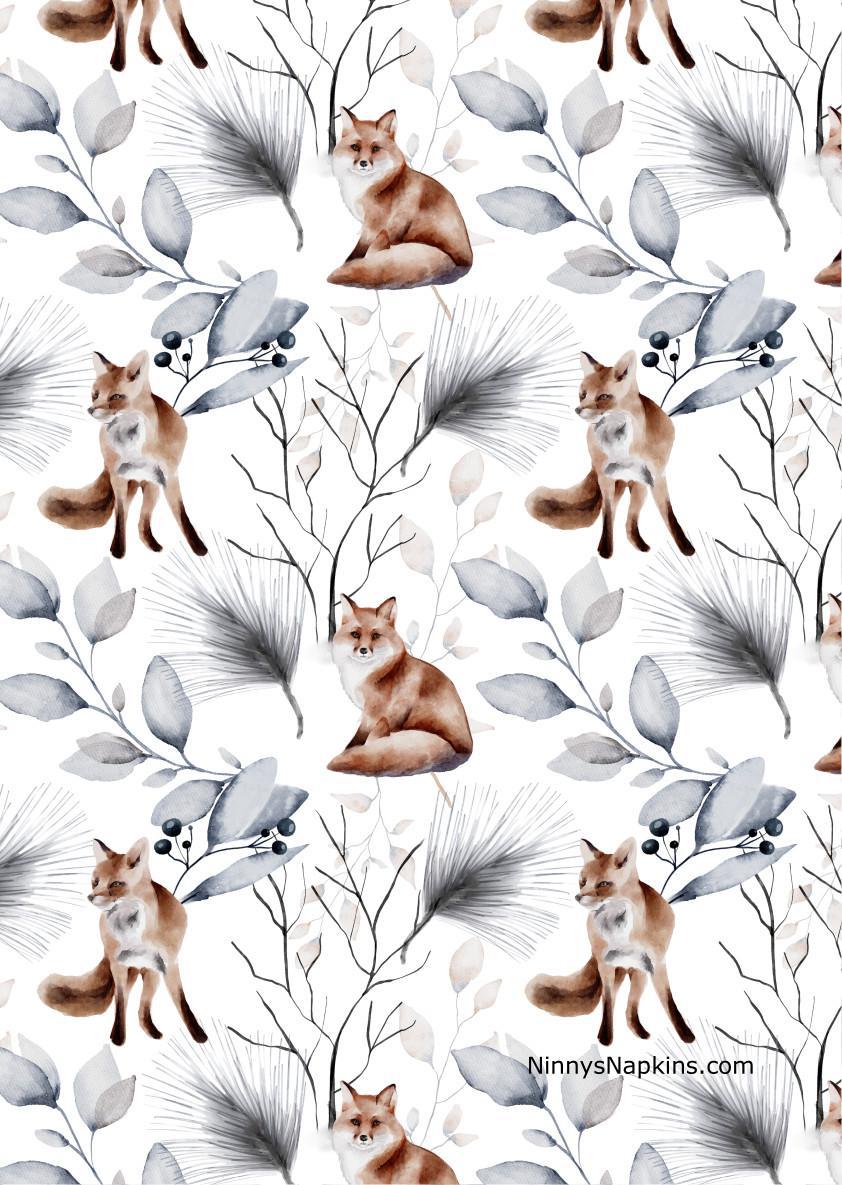 Ninny's Rice Paper A4 - Winter Foxes