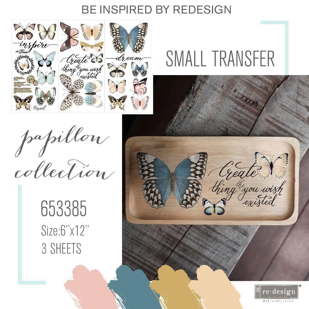 Re-Design with Prima Decor Transfers 6"X12" 3/Sheets - Papillon Collection