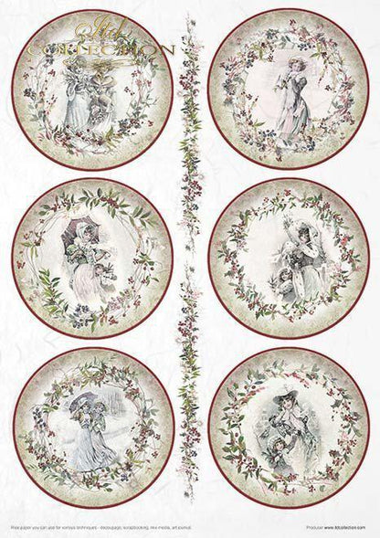 ITD Collection A4 Rice Paper Value Pack of 11 - Victorian Christmas