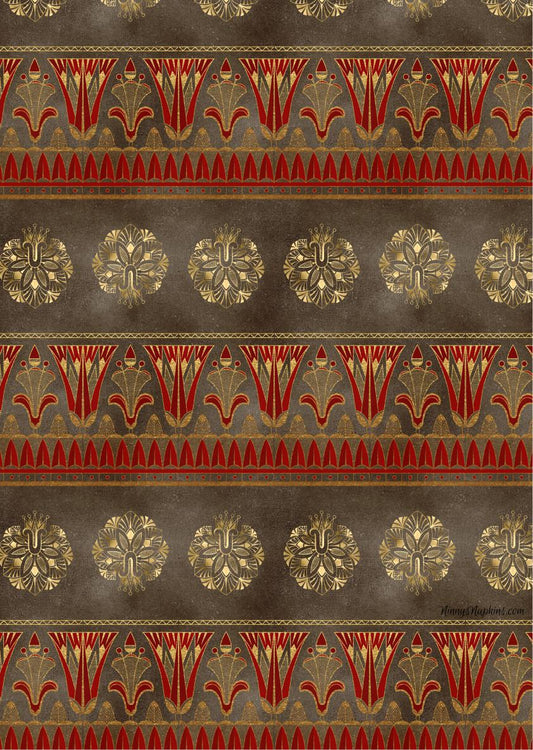 Ninny's Rice Paper A4 - Egyptian Red & Gold