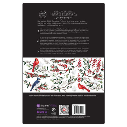 Re-Design with Prima Middy Transfers 8.5"X11" 3/Sheets - Winterberry
