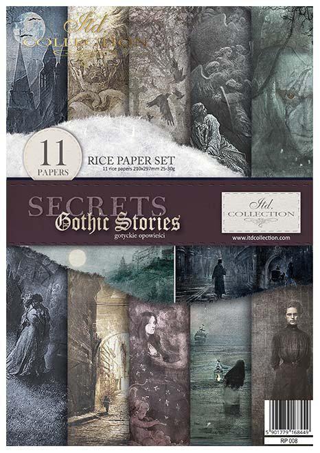 ITD Collection A4 Rice Paper Value Pack of 11 - Gothic Stories 1