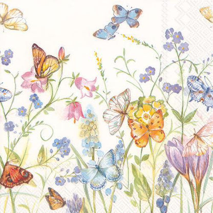 Decoupage Napkins 6.5"- Butterflies and Blossoms