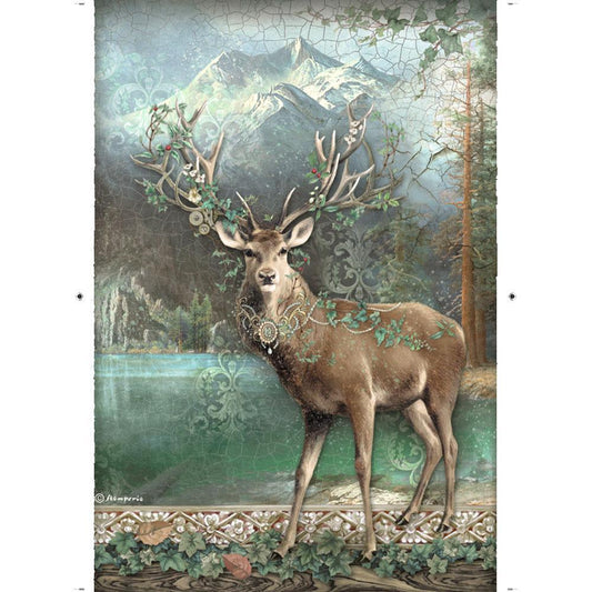 Stamperia  Rice Paper A4 - Magic Forest, Deer