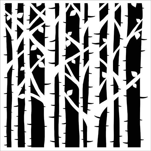 TCW 6" Stencil - Birch Trees