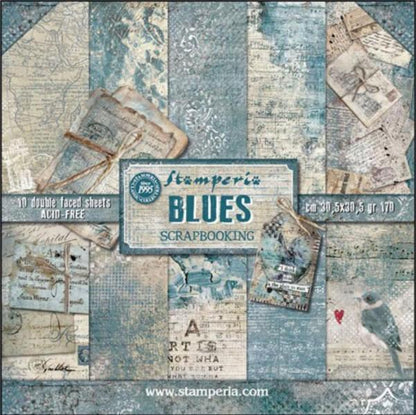 Stamperia 12" Scrapbook Paper Pad - The Blues