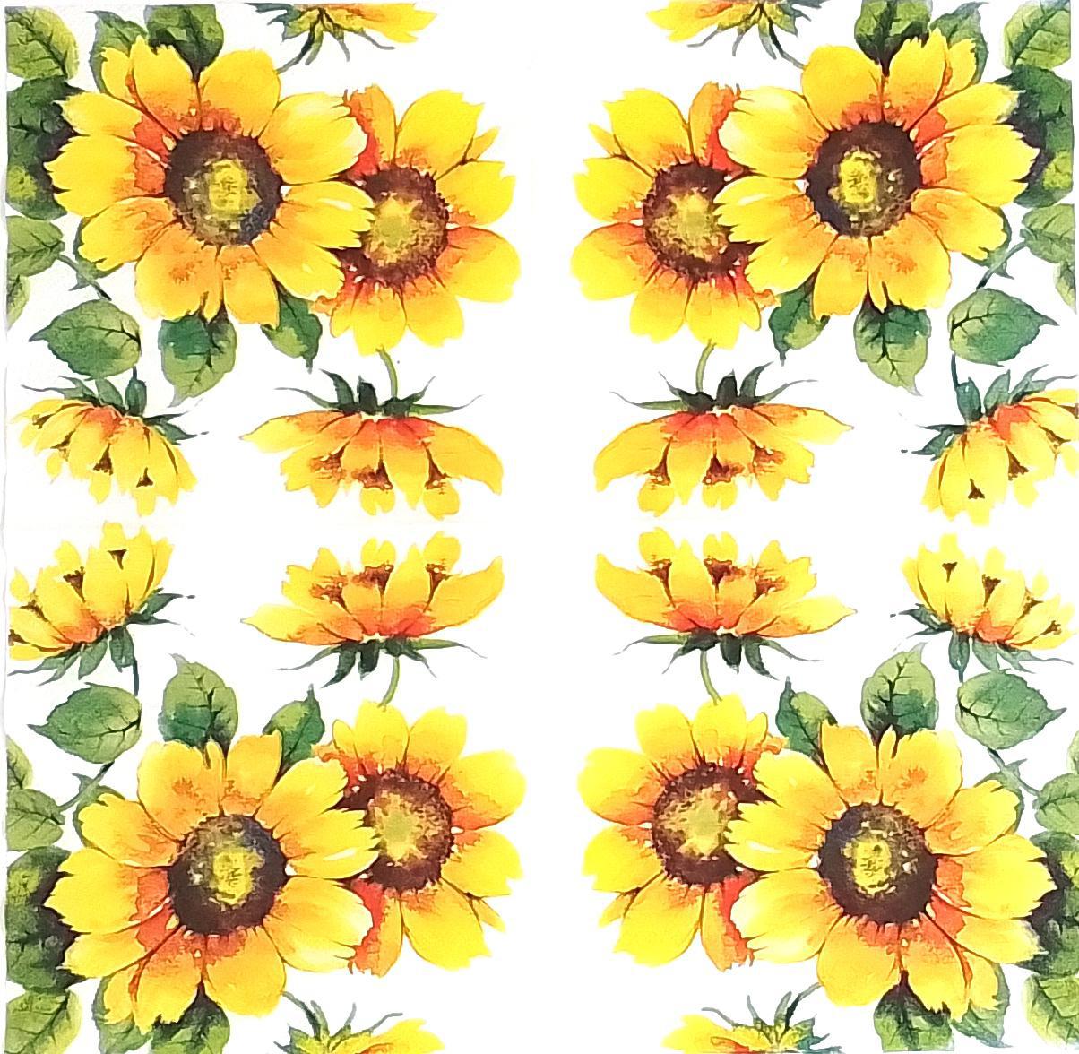 Decoupage Napkins 6.5"- Colourful Sunflowers