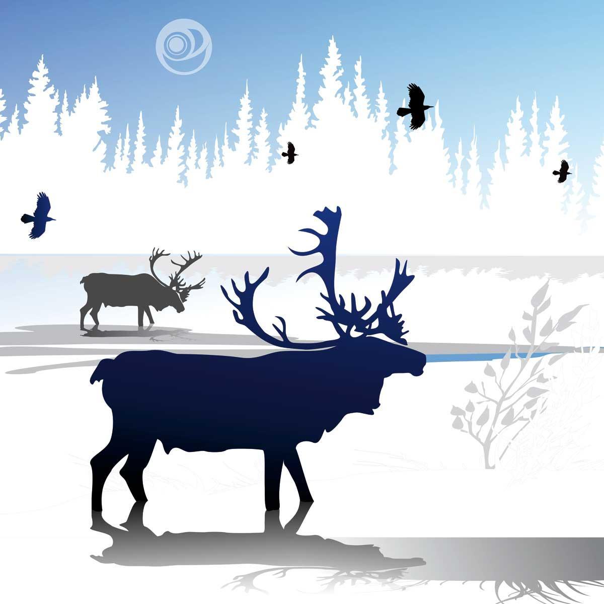 Decoupage Napkins 6.5"- Caribou Winter