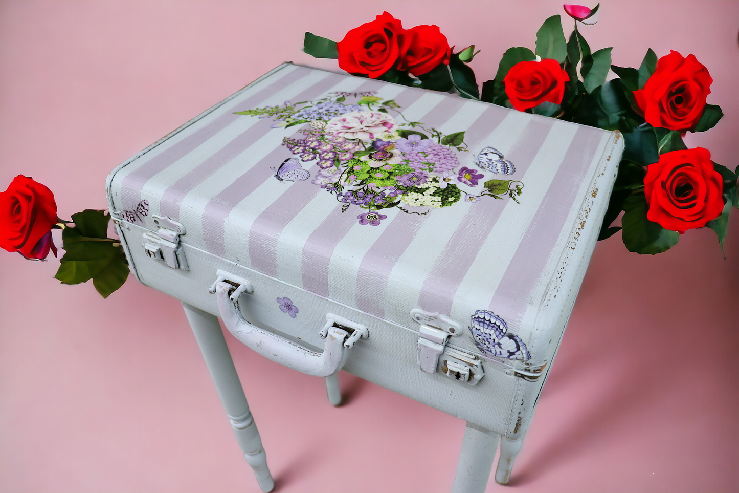 Vintage Suitcase End Table with Furniture Artist Kelly Entwistle