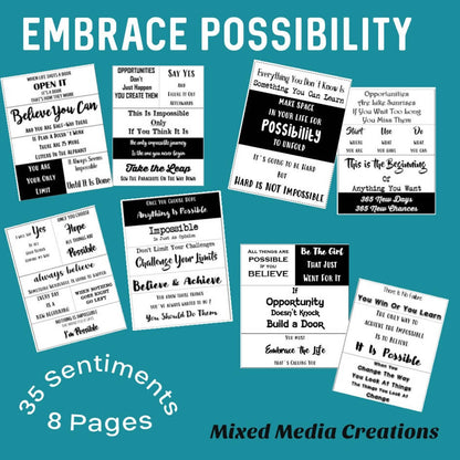 Mixed Media Creations Digital Sentiment Pack - Embrace Possibility