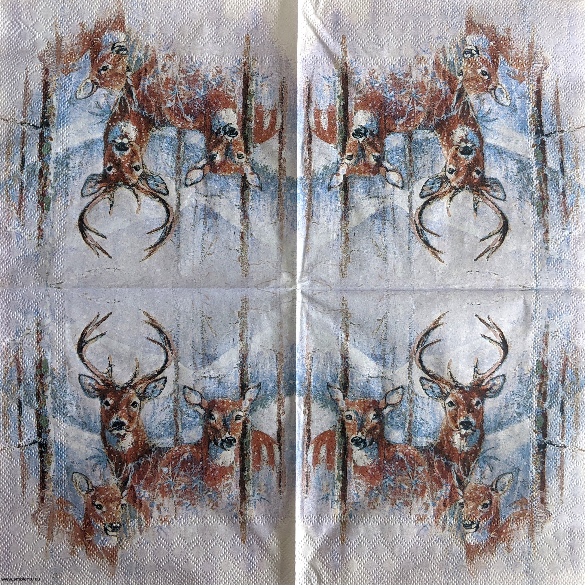 Decoupage Lunch Napkins 6.5" - Winterness Stag