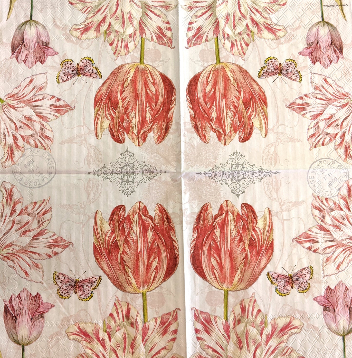 Decoupage Napkins 6.5" - Tulips Postcard