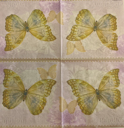Decoupage Napkins 6.5" - Papillon