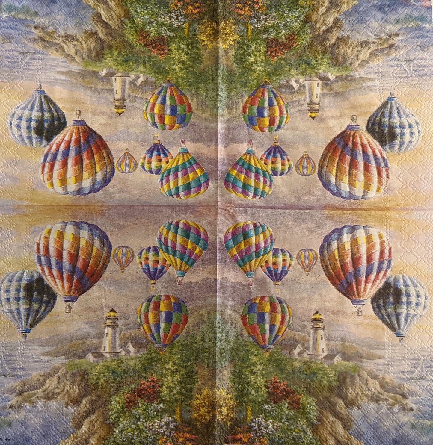 Decoupage Napkins 6.5" - Hot Air Balloons
