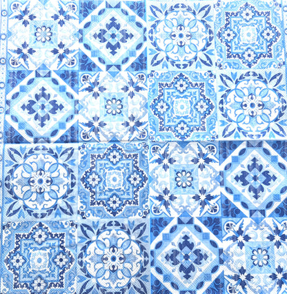 Decoupage Napkins 6.5" - Tiles Blue