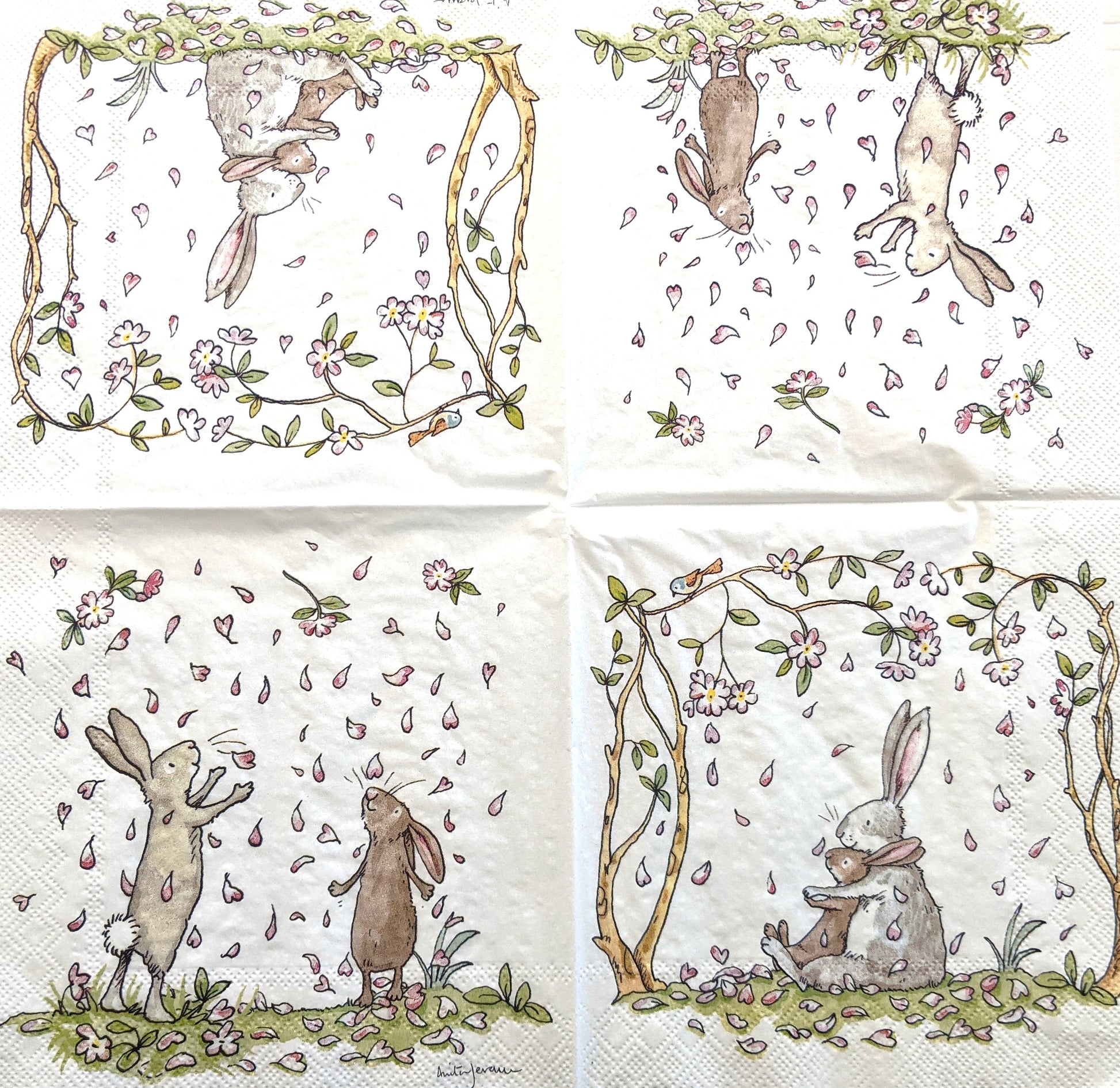 Decoupage Napkins 6.5"- Blossoms and Bunnies