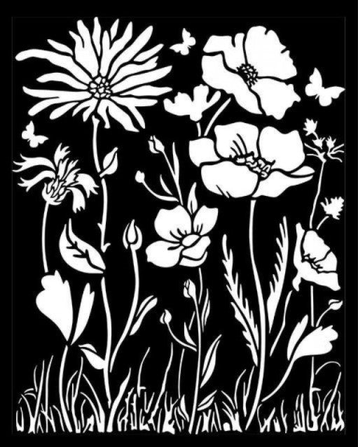 Stamperia Atelier Poppy and Flower Thick Stencil