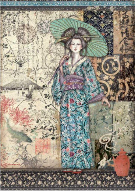 Stamperia Rice Paper A4 - Sir Vagabond in Japan, Lady