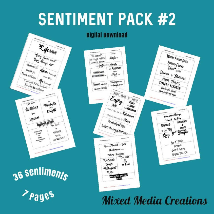 Mixed Media Creations Digital Sentiment Pack - Sentiment Pack #2