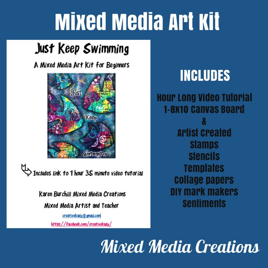 CreativeKady's Mixed Media Creations - Just Keep Swimming Art Kit