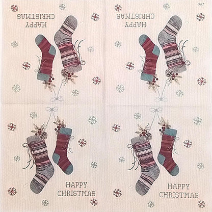 Decoupage Napkins 6.5"- Happy Stockings