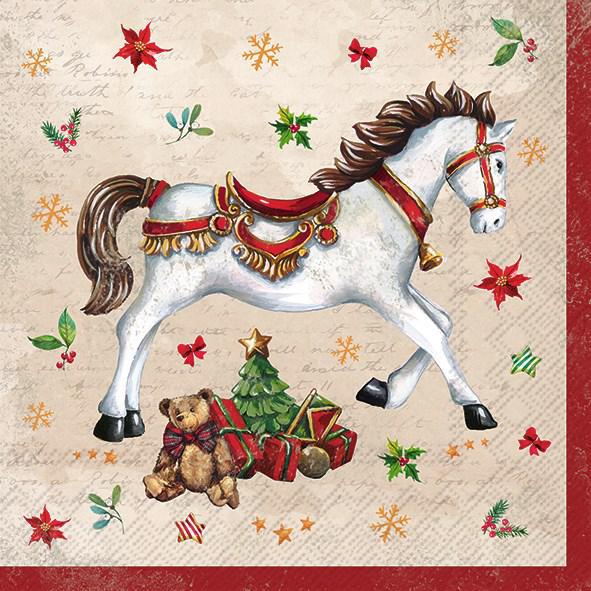 Decoupage Napkins 6.5"- Festive Horse
