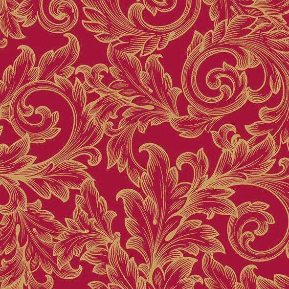Decoupage Napkins 6.5" - Baroque Gold and Red
