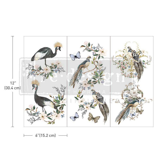Re-Design with Prima Decor Transfers 6"X12" 3/Sheets - Rare Birds