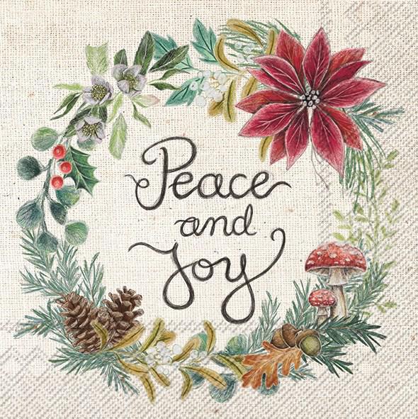 Decoupage Napkins 6.5"- Peace and Joy