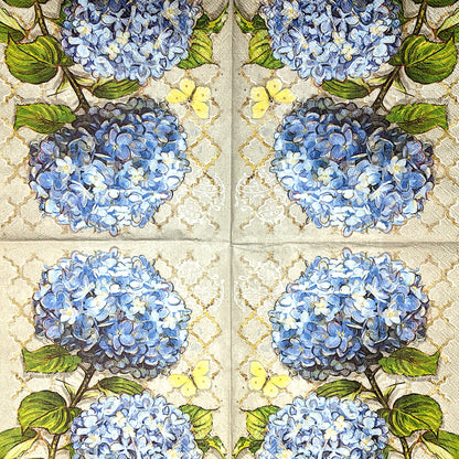 Decoupage Napkins 6.5"- Blue Heirloom Flowers