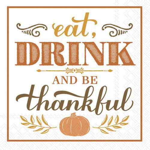 Decoupage Napkins 5"- Eat Drink Be Thankful
