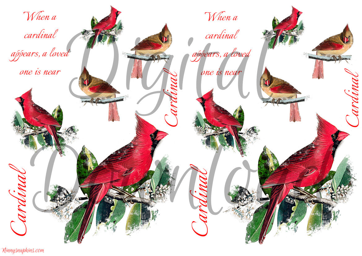 Ninny's When a Cardinal Appears Digital Download A4