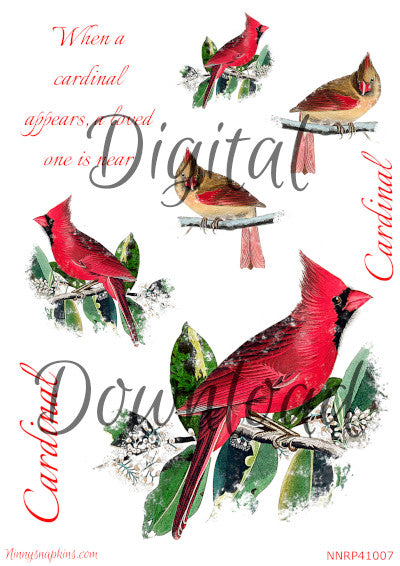 Ninny's When a Cardinal Appears Digital Download A4