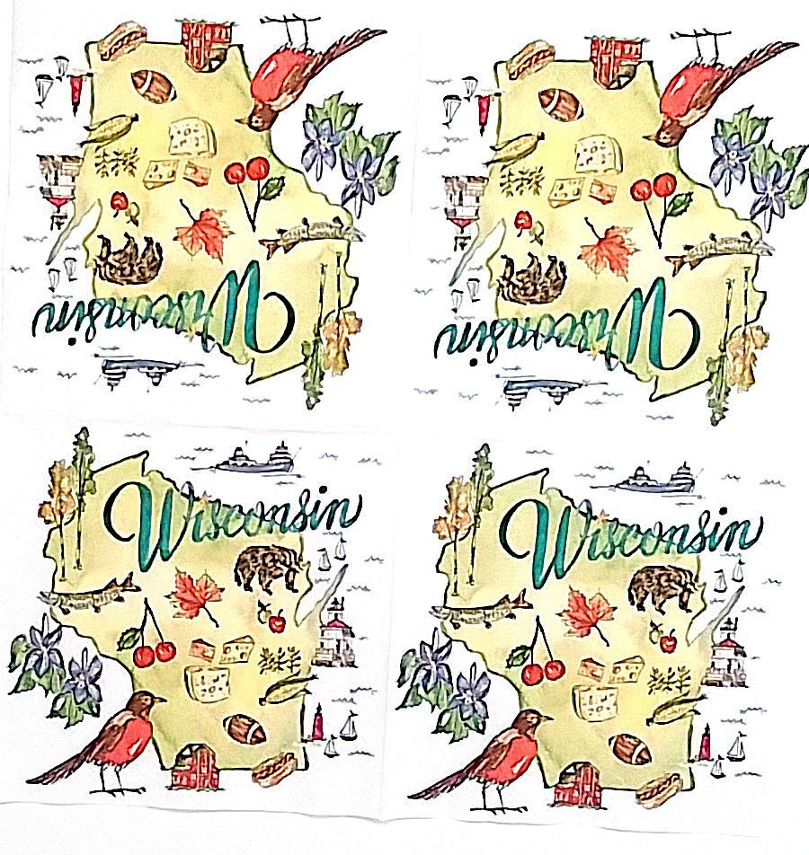Decoupage Napkins 5"- WI State Collection