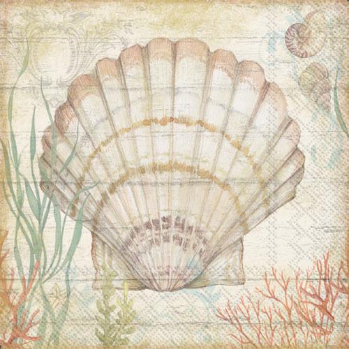 Decoupage Napkins 5"- Shell and Coral