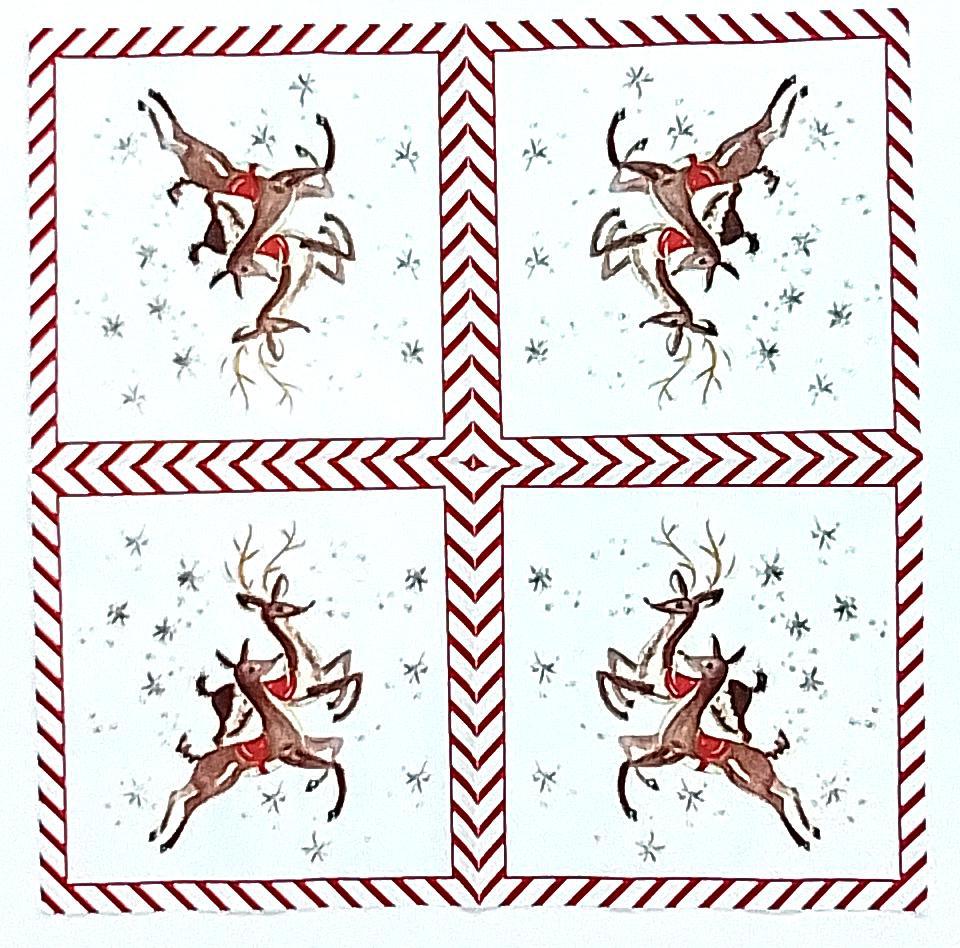 Decoupage Napkins 5" (2pcs)- Reindeer Pattern