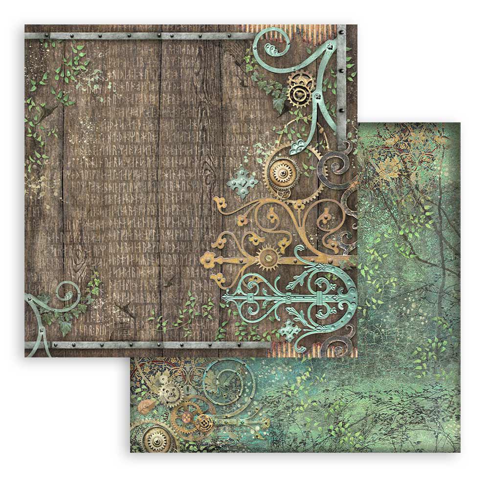 Stamperia 8" Scrapbook Paper Pad - Backgrounds Selection, Magic Forest