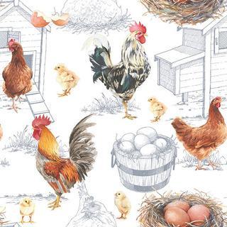 Decoupage Napkins 6.5" - Chicken Farm